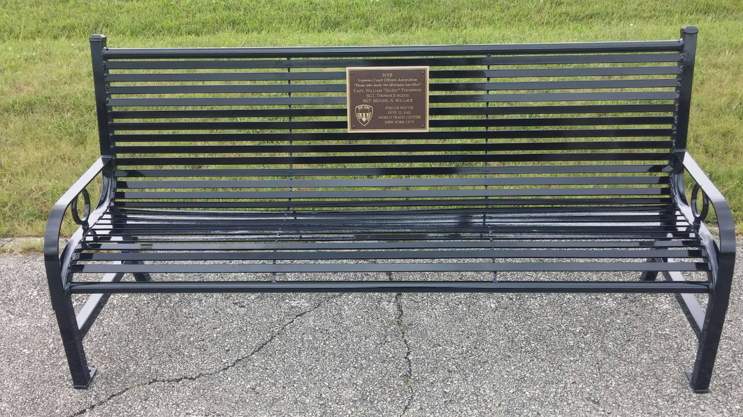 Bronze Plaque Memorial Park Bench