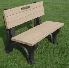 Memorial Park Bench - 4' Deluxe - laminated plaque - recycled plastic ...