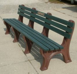 Memorial Park Bench - 8' Economizer Memorial Bench with Laminate Plaque ...