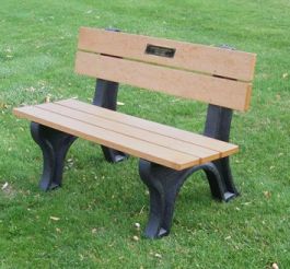 Memorial Park Bench - 4' Economizer Traditional - bronze plaque ...