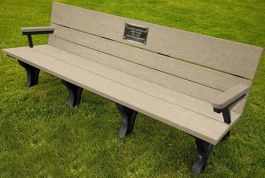 ADA Park Bench - 8' Traditional ADA Memorial Bench with Bronze Plaque ...