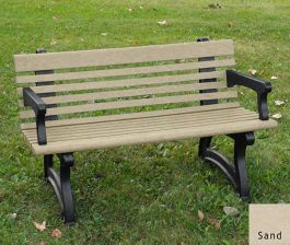 4 Foot Willow Park Bench - armrest - recycled plastic - OCC Outdoors ...