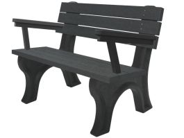 Park Bench - 4' Deluxe - armrest - recycled plastic - OCC Outdoors ...