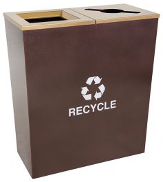 18-Gallon Tapered Dual Recycle Bin, Hammered Copper | Recycle Trash Bin ...