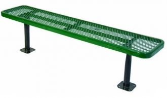Deluxe 6 Foot Heavy Duty Backless Park Bench Thermoplastic Coated with 15" Seat Plank