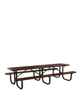 10' Thermoplastic Coated Picnic Table with  Walk Through Design and Diamond Pattern Top and Seats