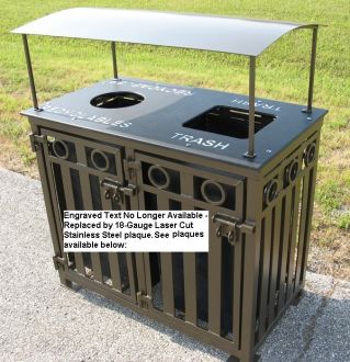 36-Gallon Outdoor Dual Bin Recycling Receptacle