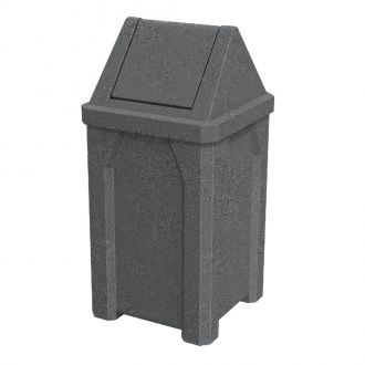 32-Gallon Square Trash Receptacle with Swing Top Lid