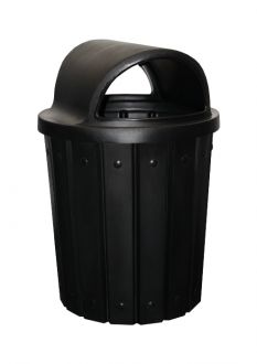 42-Gallon Molded Slat Trash Receptacle With 2 Way Dome Top