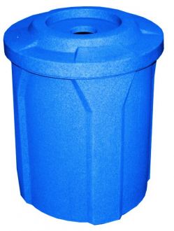 42 Gallon Round Plastic Trash Receptacle with 4" recycle lid