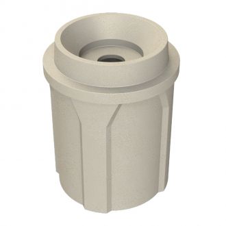 42 Gallon Round Plastic Trash Receptacle with Funnel Top with 5 inch hole