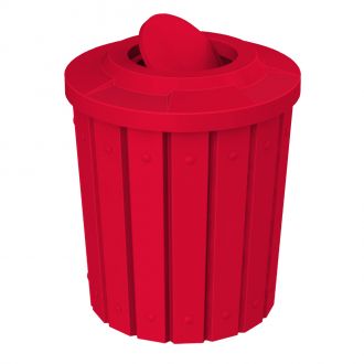 42-Gallon Molded Slat Trash Receptacle With Bug Barrier Top
