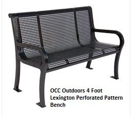 4 foot park bench Lexington Thermoplastic Finish Bench