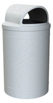 55 Gallon Round Plastic Trash Receptacle with 2-Way Open Lid & Liner