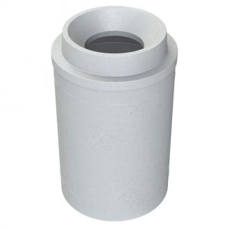 55 Gallon Round Plastic Trash Receptacle with Funnel Top with 10 Inch Hole & Drum Liner