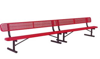 15 Foot Heavy Duty Park Bench Thermoplastic coated and 12 inch wide Seat