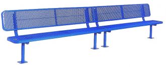 15 Foot Deluxe Heavy DutyThermoplastic Coated Park Bench with 15 inch wide Seat Plank