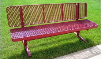 8 Foot Heavy Duty Deluxe Park Bench With Back thermoplastic coated and  15" Seat Plank