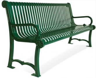4' Charleston Park Bench With Back and Arm Rest