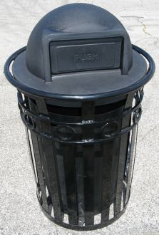 36-Gallon Ornamental Trash Receptacle with Dome Top
