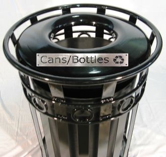 36-Gallon Round Ornamental Recycle Bin