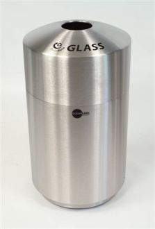 20-Gallon Stainless Steel Top Load Glass Recycle Bin