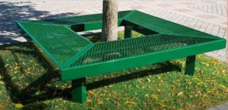 Around a tree 6' backless Bench with Thermoplastic Coated Seats