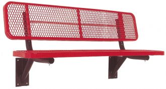 6' Thermoplastic Coated Deluxe Heavy Duty Park Bench With back and 15" Seat