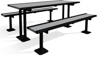 6' Richmond Picnic Table, Permanent Mount or Portable Table with Recycled Plastic Slats