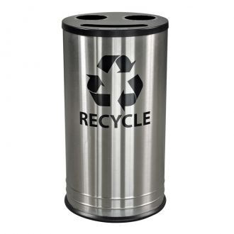 14-Gallon Stainless Steel Recycle Bin with 3 Openings