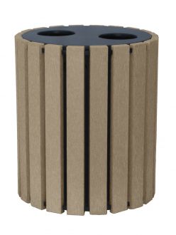 Dual 14-gallon Round Recycled Plastic Recycle bin