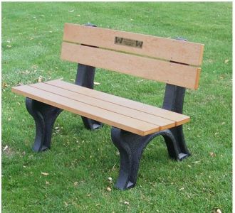 4 foot EconoMizer Traditional Memorial Park Bench with Laminate Plaque