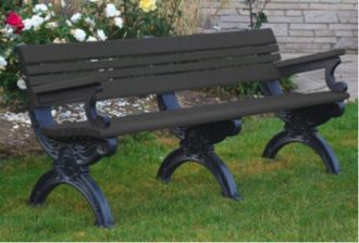 6 Foot Cambridge Park Bench with Arm Rest