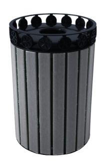 Charleston Recycled Plastic 32 Gallon Trash Receptacle with Plastic Liner
