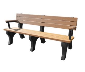 6 Foot Deluxe Park Bench with Arm Rest