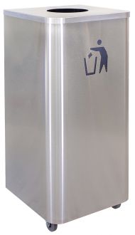 Waste Receptacle, 24 Galion, Stainless Steel with Casters -Liquids Disposal Companion