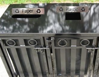 36-Gallon Steel Top Dual Recycling Receptacle