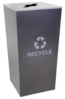 34-Gallon Tapered Co-Mingle Recycling Receptacle Hammered Charcoal