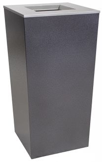 34-Gallon Tapered Trash Receptacle Hammered Charcoal