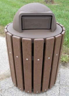 36-Gallon Trash Receptacle with Plastic Dome Top