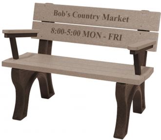 4 Foot Traditional Memorial Park Bench with Arm Rest