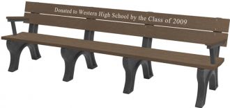 8 Foot Traditional Memorial Park Bench with Arm Rest