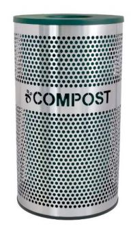 33-Gallon Perforated Stainless Steel Compost Receptacle